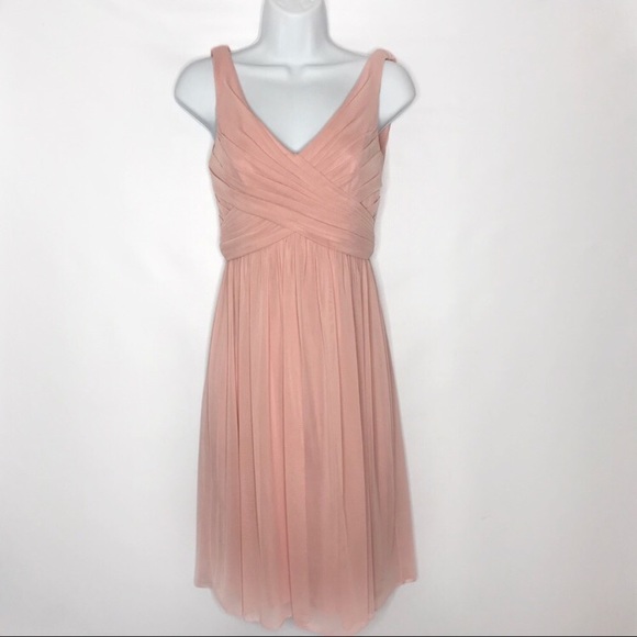 David's Bridal Dresses & Skirts - David’s Bridal Pink Chiffon Pleated Dress